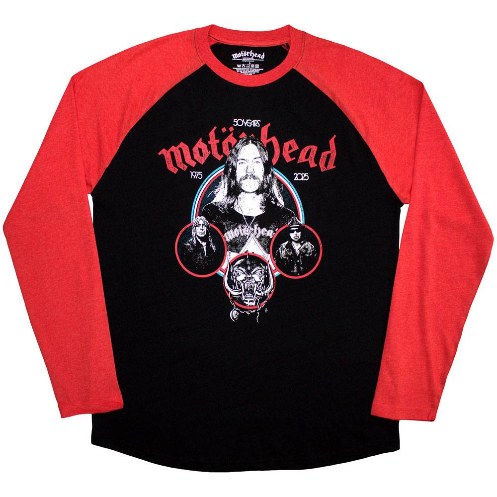 Motorhead - Band Circles Raglan Tshirt - Zwart/Rood